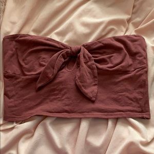 Pink bow tied crop top